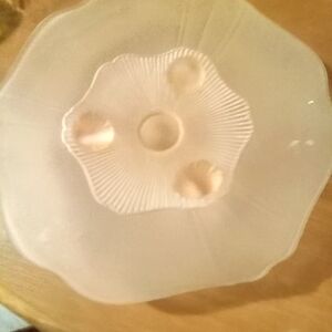 Vintage frosted pink satin glass plate